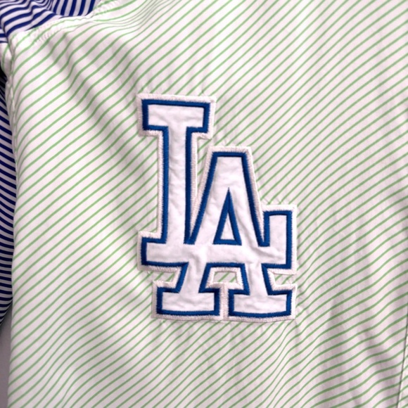 Terez x MLB Los Angeles Dodgers Striped Button Down Shirt Women’s Size Medium - Picture 4 of 10